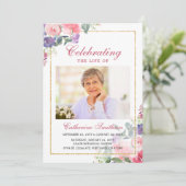 Elegant Wildflower Printable Funeral Programme Aankondiging (Staand voorkant)