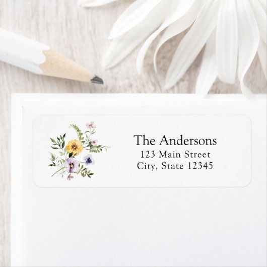 Elegant Wildflower Return Address Label (Insitu)