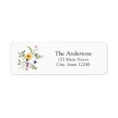 Elegant Wildflower Return Address Label (Voorkant)