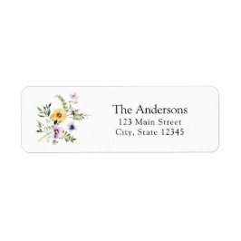 Elegant Wildflower Return Address Label