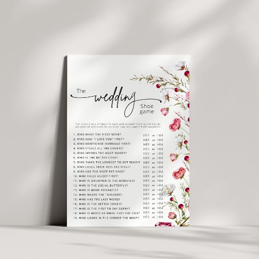 Elegant Wildflower Roos bruiloft schoen spel