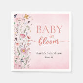 Elegant Wildflower Roze Baby shower Servet (Voorkant)