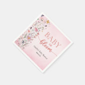 Elegant Wildflower Roze Baby shower Servet (Hoek)