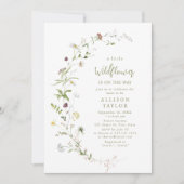 Elegant Wildflower Rustic Boho Baby shower Kaart (Voorkant)
