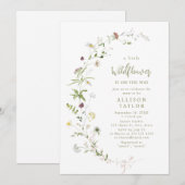 Elegant Wildflower Rustic Boho Baby shower Kaart (Voorkant / Achterkant)