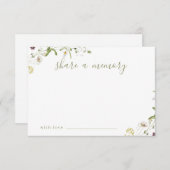 Elegant Wildflower Rustic Boho deelt een geheugenk Bedankkaart (Voorkant / Achterkant)
