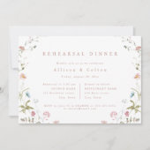 Elegant Wildflower Rustic Boho Rehearsal Dinner Kaart (Voorkant)