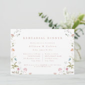 Elegant Wildflower Rustic Boho Rehearsal Dinner Kaart (Staand voorkant)