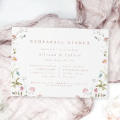 Elegant Wildflower Rustic Boho Rehearsal Dinner Kaart