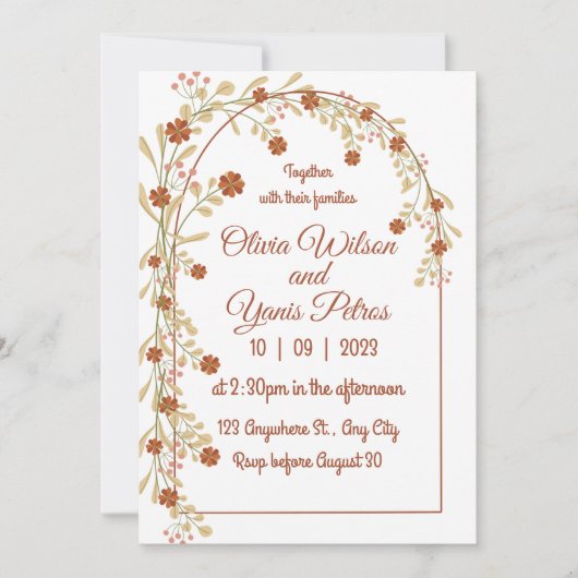 Elegant Wildflower Rustic Boho Vrijgezellenfeest Kaart (Voorkant)