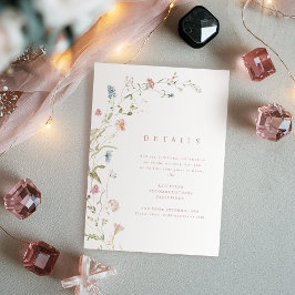 Elegant Wildflower Rustic Boho Wedding Details Informatiekaartje