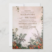 Elegant Wildflower Rustic Boho Wedding Kaart (Voorkant)