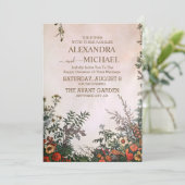 Elegant Wildflower Rustic Boho Wedding Kaart (Staand voorkant)