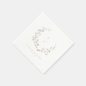 Elegant Wildflower Rustic Boho Wedding Monogram Servet (Hoek)