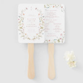 Elegant Wildflower Rustic Boho Wedding Programme Handwaaier (Voorkant en achterkant)