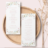 Elegant Wildflower Rustic Boho Wedding Programme Programmakaart