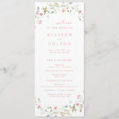 Elegant Wildflower Rustic Boho Wedding Programme Programmakaart (Voorkant)