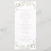 Elegant Wildflower Rustic Boho Wedding Programme Programmakaart (Achterkant)