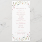Elegant Wildflower Rustic Boho Wedding Programme Programmakaart (Achterkant)
