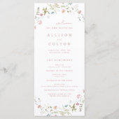 Elegant Wildflower Rustic Boho Wedding Programme Programmakaart (Voorkant)