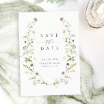 Elegant Wildflower Rustic Boho Wedding Save The Date<br><div class="desc">Elegante delicate waterverf wildflower krans lijsten op maat van uw eigen evenementgegevens. Pastel paletten van zacht geel,  gebroken wit,  beige,  stoffig roos,  blush roze,  bordeaux,  en botanisch groen,  eenvoudig en romantisch. Grote bloemenbewaar de datumkaarten voor moderne rustieke bruiloft,  country tuin bruiloft en boho bruiloft in de lente en zomer.</div>