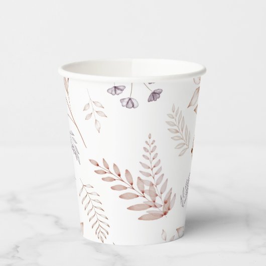 Elegant Wildflower Rustic Floral Garden Paper Cup Papieren Bekers (Links)