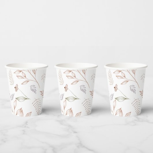 Elegant Wildflower Rustic Floral Garden Paper Cup Papieren Bekers (Multi)