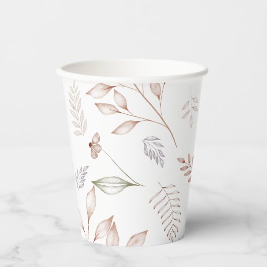 Elegant Wildflower Rustic Floral Garden Paper Cup Papieren Bekers (Voorkant)