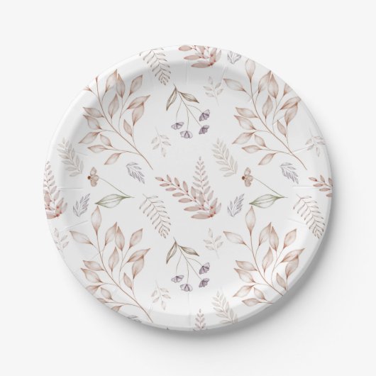 Elegant Wildflower Rustic Floral Garden Plate Papieren Bordje (Voorkant)
