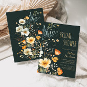 Elegant Wildflower Rustiek Moody Vrijgezellenfeest Kaart