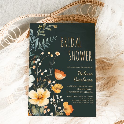 Elegant Wildflower Rustiek Moody Vrijgezellenfeest Kaart