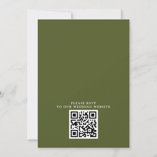 Elegant Wildflower Rustige Budget QR Code Wedding Kaart (Achterkant)