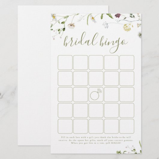 Elegant Wildflower Rustisch vrijgezellenfeest bing (Voorkant / Achterkant)