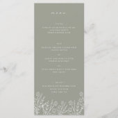 Elegant Wildflower Sage Groen Bruiloft Diner Menu (Voorkant)
