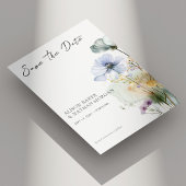 Elegant Wildflower Save the Date Kaart | Waterverf