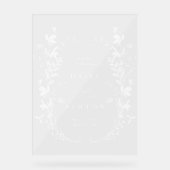 Elegant Wildflower Silhouette bruiloft Welkom Acryl Bord (Voorkant)