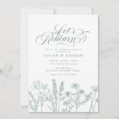 Elegant Wildflower Spring Green Repetitie Diner Kaart (Voorkant)