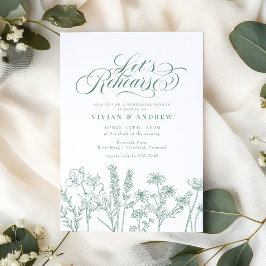 Elegant Wildflower Spring Green Repetitie Diner Kaart