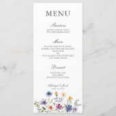 Elegant Wildflower Spring Wedding Dinner Menu (Voorkant)