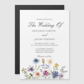 Elegant Wildflower Spring Wedding Magnetische Uitnodiging (Voorkant / Achterkant)