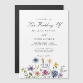 Elegant Wildflower Spring Wedding Magnetische Uitnodiging