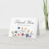 Elegant Wildflower Spring Wedding Personalized Bedankkaart (Voorkant)