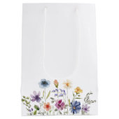 Elegant Wildflower Spring Wedding Personalized Medium Cadeauzakje (Achterkant)