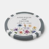 Elegant Wildflower Spring Wedding Personalized Poker Chips (Enkel)