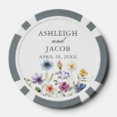 Elegant Wildflower Spring Wedding Personalized Poker Chips (Achterkant)