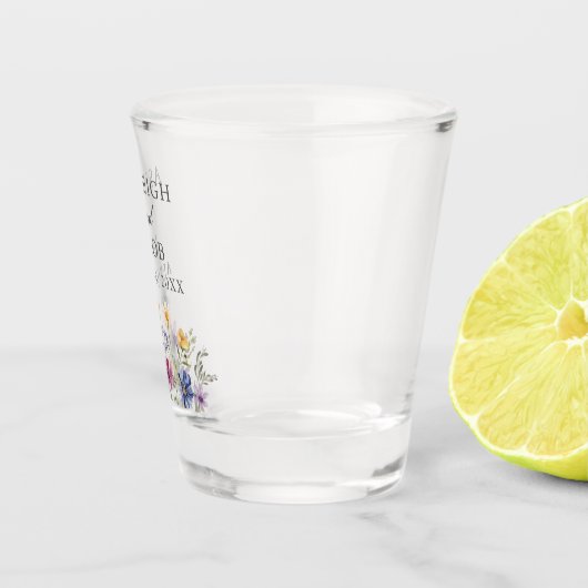 Elegant Wildflower Spring Wedding Personalized Shot Glas (Rechts)