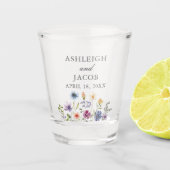 Elegant Wildflower Spring Wedding Personalized Shot Glas (Voorkant)