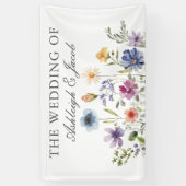Elegant Wildflower Spring Wedding Personalized Spandoek (Verticaal)