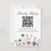 Elegant Wildflower Spring Wedding QR Code Scan RSVP Kaartje (Voorkant)