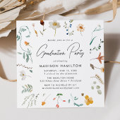 Elegant Wildflower Square Lijst Graduparty Kaart